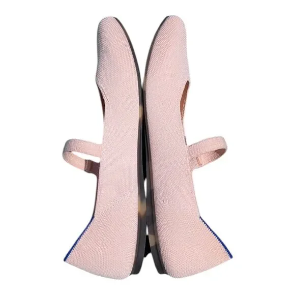Rothy's The Square Mary Jane Flats Women's 9 Bubbly Pink Knit Washable Eco - Picture 3 of 9